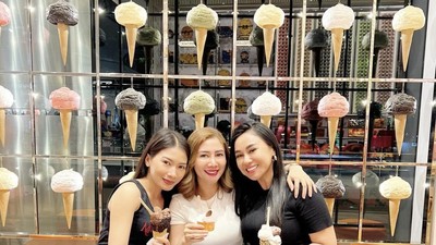 Bahagianya Massayu Anastasia Makan Bareng Sahabat hingga Jajan Es Krim