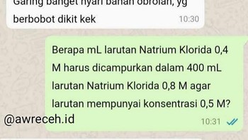 Mau bahas yang ringan-ringan aja apa dikasih soal kimia? Foto: Instagram/awreceh.id