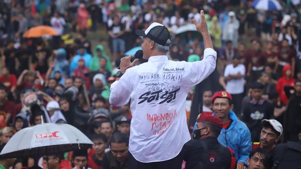 Ganjar Pranowo saat kampanye akbar di Malang.