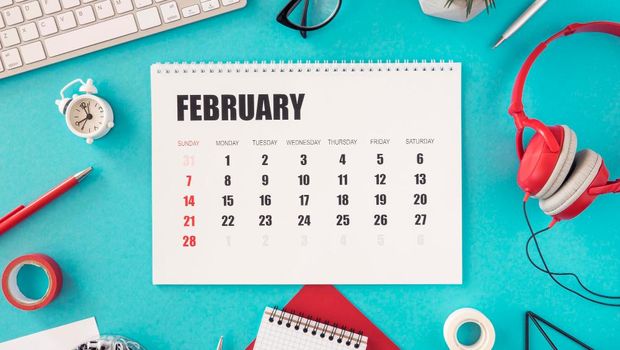 ilustrasi kalender Februari