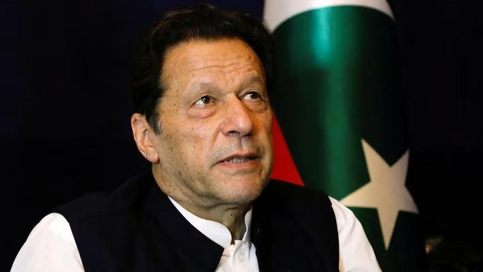 Former Pakistani Prime Minister Imran Khan pauses as he speaks with Reuters during an interview, in Lahore, Pakistan March 17, 2023. REUTERS/Akhtar Soomro/File Photo Acquire Licensing Rights