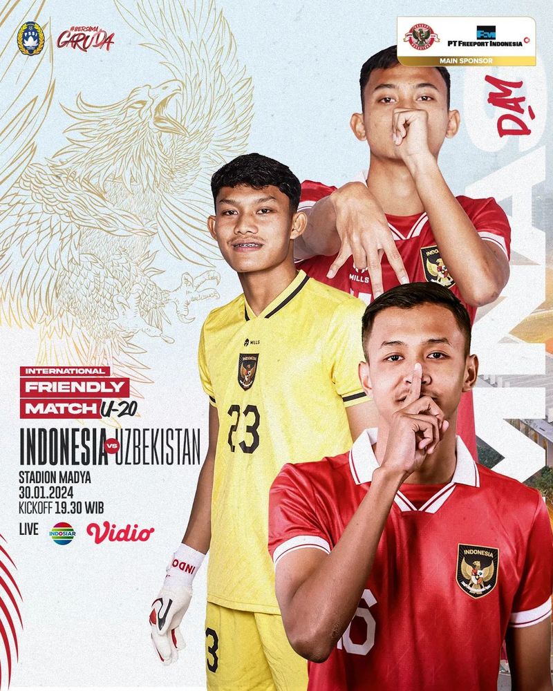 Jadwal Laga Uji Coba Indonesia vs Uzbekistan U-20 Malam Ini