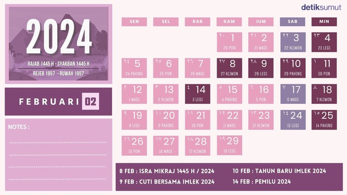 Kalender Februari 2024