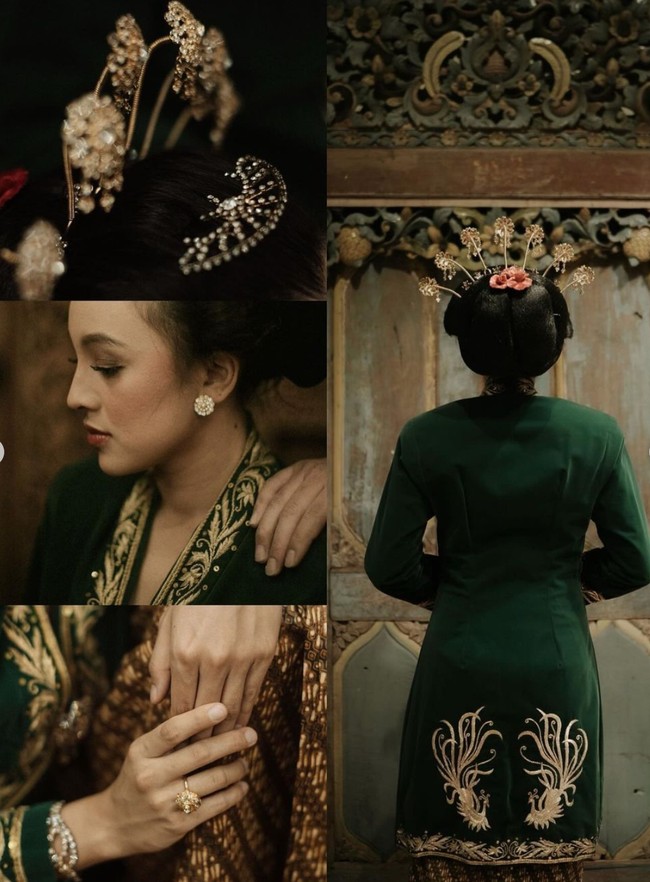 Rupanya sebelum dikenakan Nadia dan Kama, baju pengantin tersebut juga sudah pernah dipakai oleh kakak Nadia. Jadi baju pengantin yang cukup bersejarah di keluarga Nadia, berarti total sudah ada 3 pasang yang mengenakan pakaian tersebut. Foto: Instagram/@nadiasoekarno