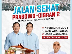 Gerindra Bali Gelar Jalan Sehat Prabowo-Gibran, Hadiah Utama 2 Unit Rumah