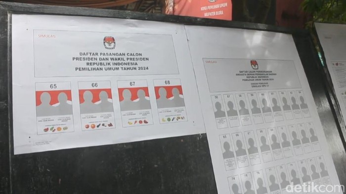 Surat suara simulasi pilpres KPU pakai 4 gambar