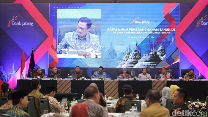 Suasana RUPS Bank Jateng di Hotel Padma, Semarang, Senin (29/1/2024).