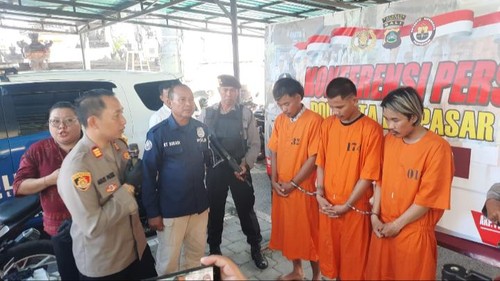 Tiga pelaku pengeroyokan ditangkap Polsek Kuta, Sabtu (27/1/2024).