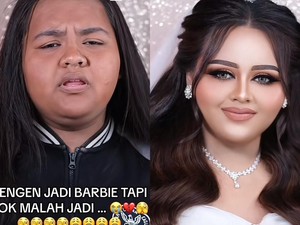 Transformasi Makeup Bikin Kaget, Wanita Ini Viral Bisa Jadi Barbie