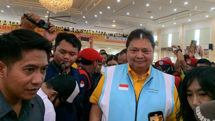 Airlangga Hartarto di Karawang (Annisa/detikcom)