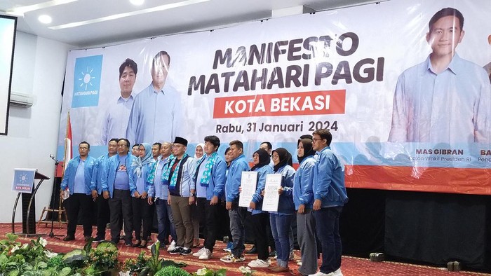 Kelompok Matahari Pagi deklarasi dukungan ke Prabowo-Gibran (Tina/detikcom)