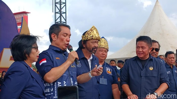 Ketua Umum Partai NasDem Surya Paloh di BKB Palembang.