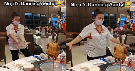 lucu!  Pelayan Ini Jadi Viral Gara-gara Ayam Goyangnya yang Seru