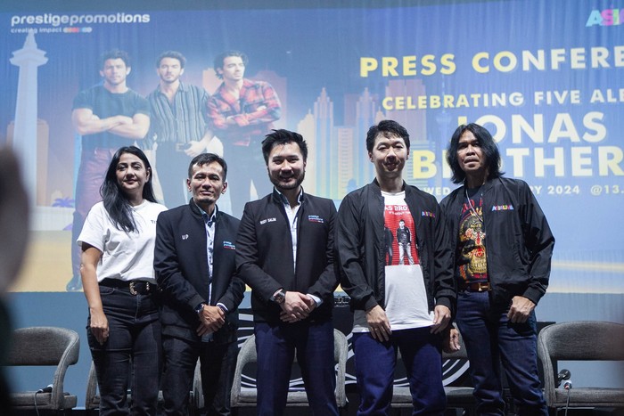 Konferensi Pers Konser Jonas Brothers Konferensi Pers Konser Jonas Brothers Indonesia digelar Rabu (31/1/2024) di PIK 2.