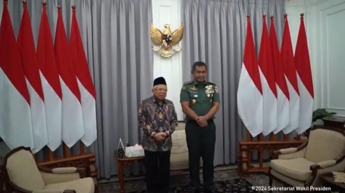 KSAD Jenderal TNI Maruli Simanjuntak temui Wakil Presiden Maruf Amin (tangkapan layar youtube Wakil Presiden Republik Indonesia)