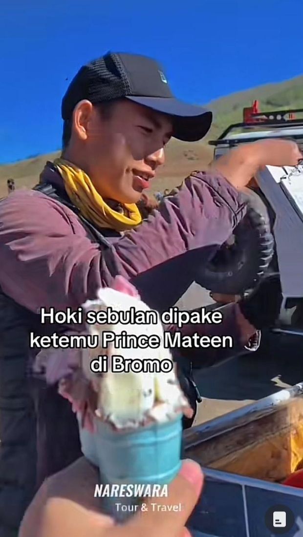 Penjual es krim di Bromo mirip Prince Mateen