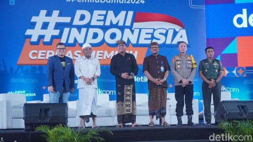 Acara #DemiIndonesia Cerdas Memilih di Denpasar, Bali, Kamis (1/2/2024). (Foto: I Nyoman Adhisthaya Sawitra/detikBali)