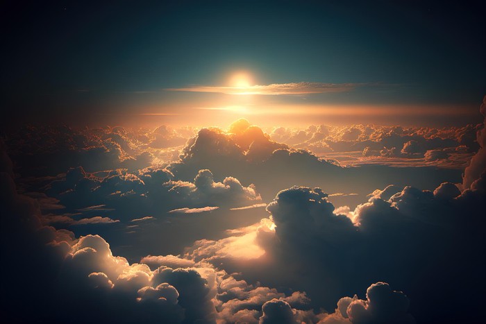 Ilustrasi cahaya di langit.