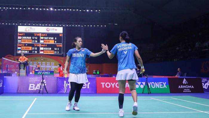 Ganda putri Indonesia Febriana Dwipuji Kusuma/Amalia Cahaya Pratiwi di Thailand Masters 2024.