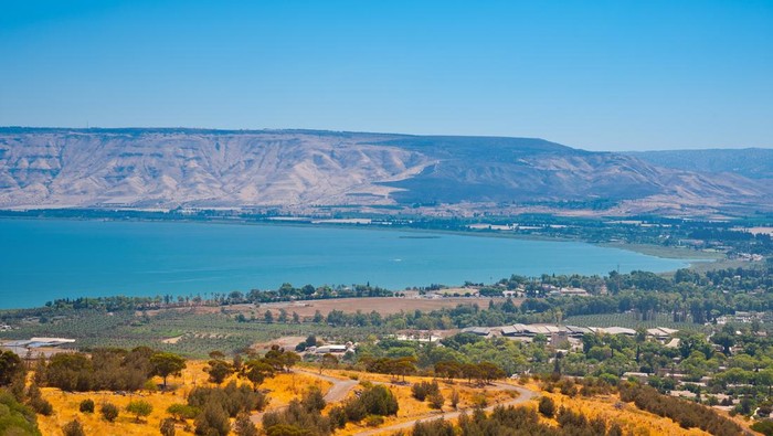 View from Galilee Mountains to Galilee Sea, Kinneret