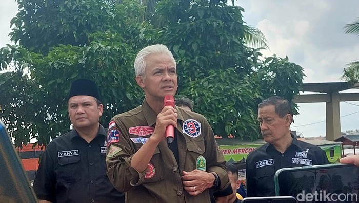 Ganjar Pranowo di Pelambang. (M Sholihin/detikcom)
