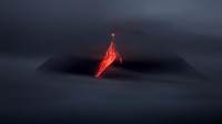 Luncuran lava pijar Gunung Merapi terlihat dari Srumbung, Magelang, Jawa Tengah, Jumat (2/2/2024).