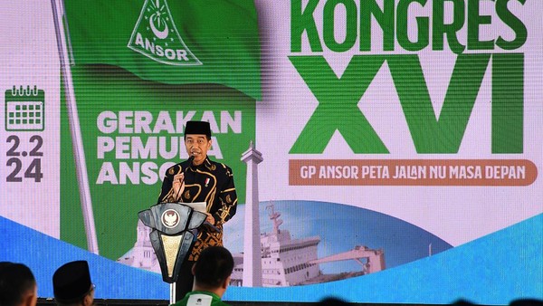 Momen Jokowi Buka Kongres XVI Gerakan Pemuda Ansor