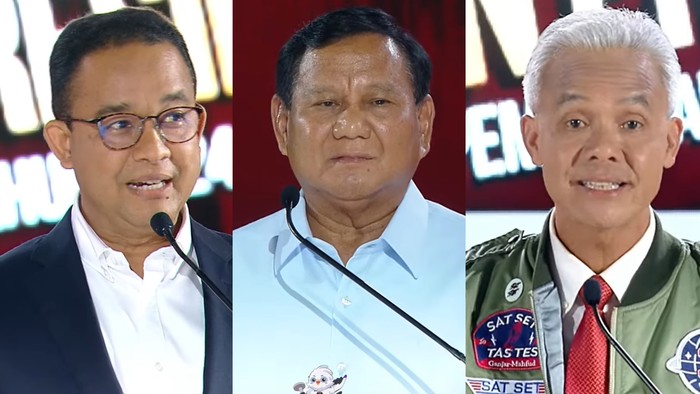Ketiga capres melakukan debat terakhir Pilpres 2024.