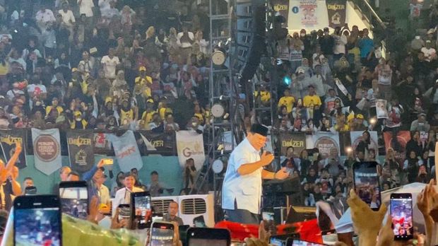 Prabowo Subianto di Makassar (Firda/detikcom)