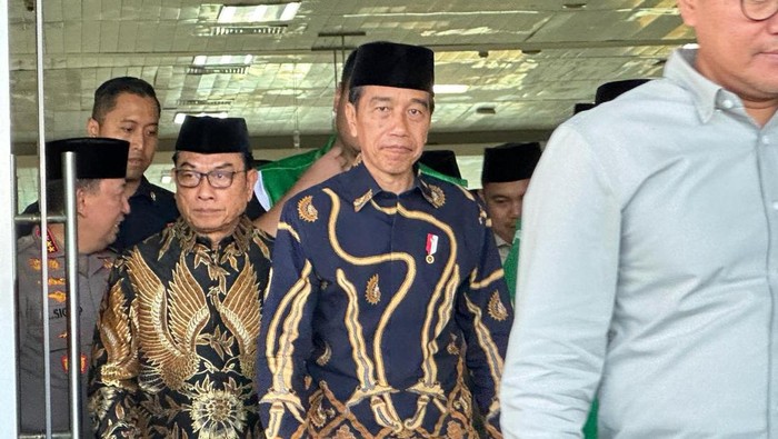 Presiden Jokowi usai menghadiri acara GP Ansor (Isal/detikcom)