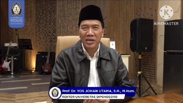 Rektor Undip Yos Johan Utama (tangkapan layar).