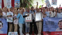 Relawan Rempag 02 dan Komandan 08 Prabowo menyatakan dukungan terhadap Prabowo-Gibran pada Pilpres 2024.