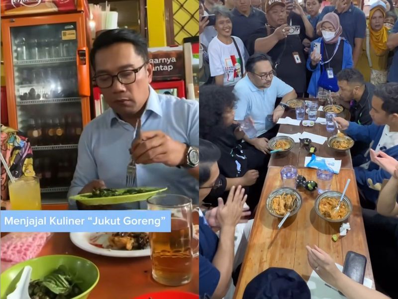 Momen kuliner Ridwan Kamil