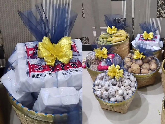 Seserahan lamaran mulai dari bawang putih, buah-buahan dan sayuran viral di TikTok.