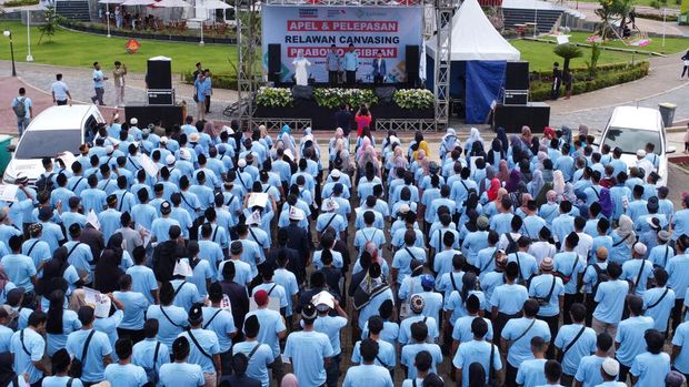 Solidaritas Ulama Muda Jokowi (Samawi) menggelar apel dan pelepasan relawan canvasing di Kabupaten Banyumas