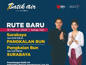 Batik Air Buka Rute Baru Surabaya-Pangkalan Bun