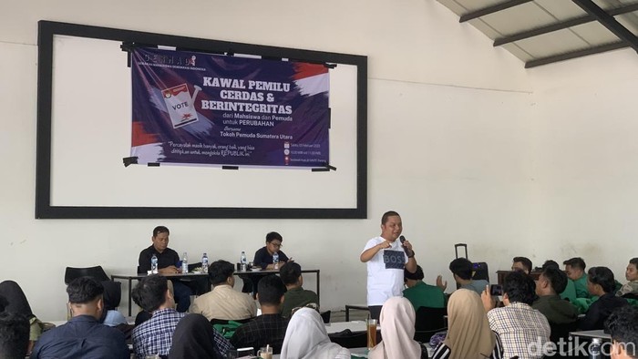 Jubir Timnas AMIN Bakhtiar Sibarani. (Raja Malo Sinaga/detikSumut)