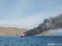 Apes! Mesin Kapal Pasutri Kanada Mati di NTT, Pindah Pinisi Malah Terbakar