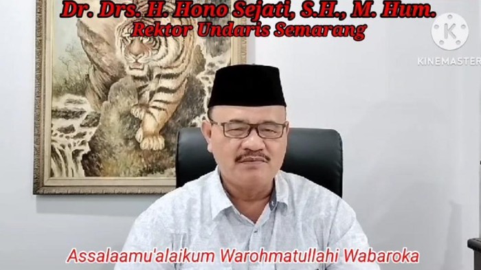 Rektor Universitas Darul Ulum Islamic Centre Sudirman (Undaris) Semarang Hono Sejati (Tangkapan layar video).