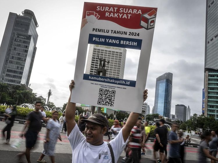 Aksi Ajak Pilih Yang Bersih di Bundaran HI