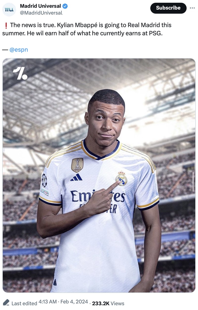 Transfer Kylian Mbappe