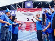 Momen Zulhas-Erick Thohir Simulasi Coblos PAN & Prabowo-Gibran di Bogor