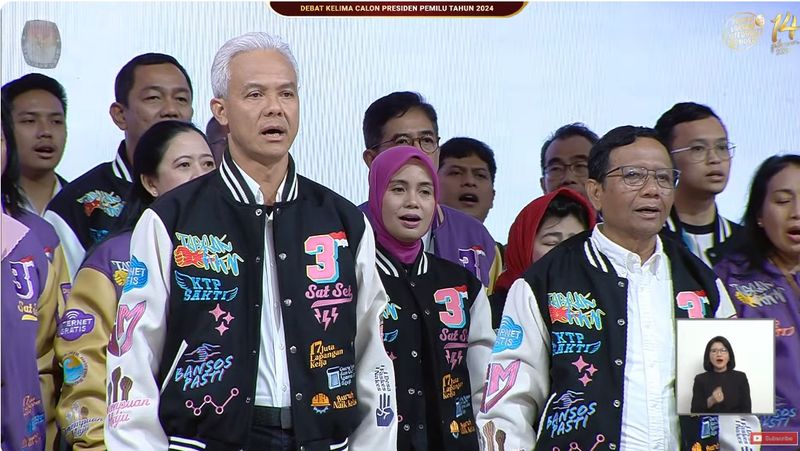 Outfit debat kelima capres 2024 (dok. YouTube KPU)