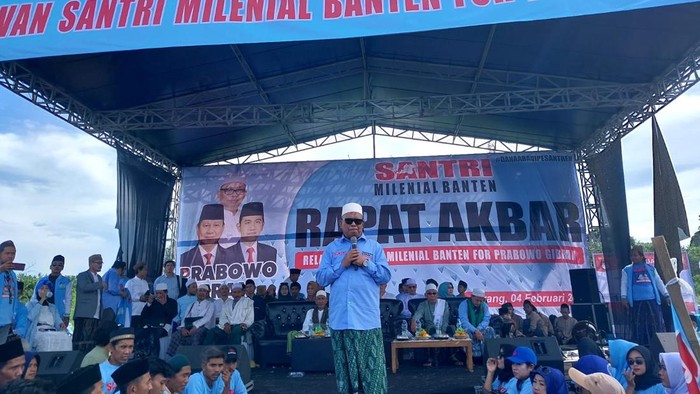 Relawan santri dan kiai pendukung Prabowo di Banten (Iqbal/detikcom)