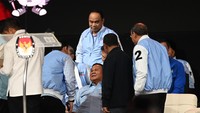 Hadir pula Ketua Umum Relawan Pro Jokowi (ProJo) yang juga Menteri Komunikasi dan Informatika (Menkominfo) Budi Arie Setiadi. ANTARA FOTO/M Risyal Hidayat
