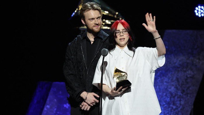 Billie Eilish and Finneas OConnell accept the award for Best Song Written For Visual Media for What Was I Made For? (From The Motion Picture Barbie) during the Premiere ceremony of the 66th Annual Grammy Awards in Los Angeles, California, U.S., February 4, 2024. REUTERS/Mike Blake