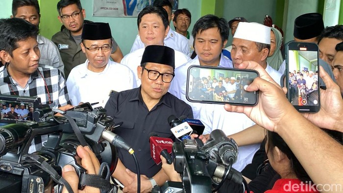 Cawapres nomor urut 1, Muhaimin Iskandar atau Cak Imin di Solo, Jateng (Mulia/detikcom)