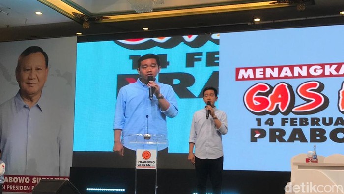 Cawapres nomor urut 2 Gibran Rakabuming Raka di Hotel Kartika Candra, Jakarta (Annisa Aulia/detikcom)
