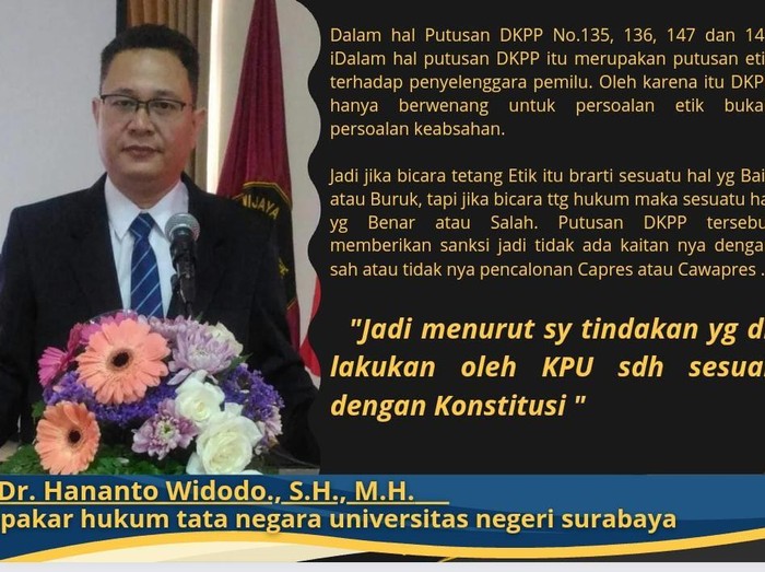 Pakar Hukum Tata Negara Universitas Negeri Surabaya (Unesa) Dr. Hananto Widodo., S.H.,M.H.