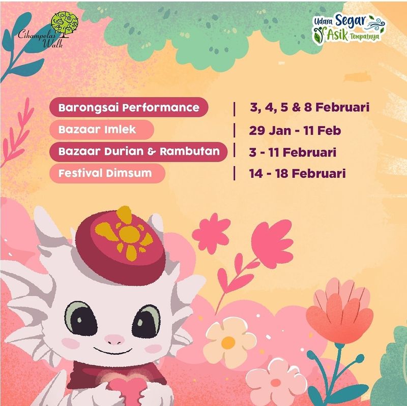 Info jadwal dan lokasi pertunjukan barongsai di Kota Bandung, Februari 2024.